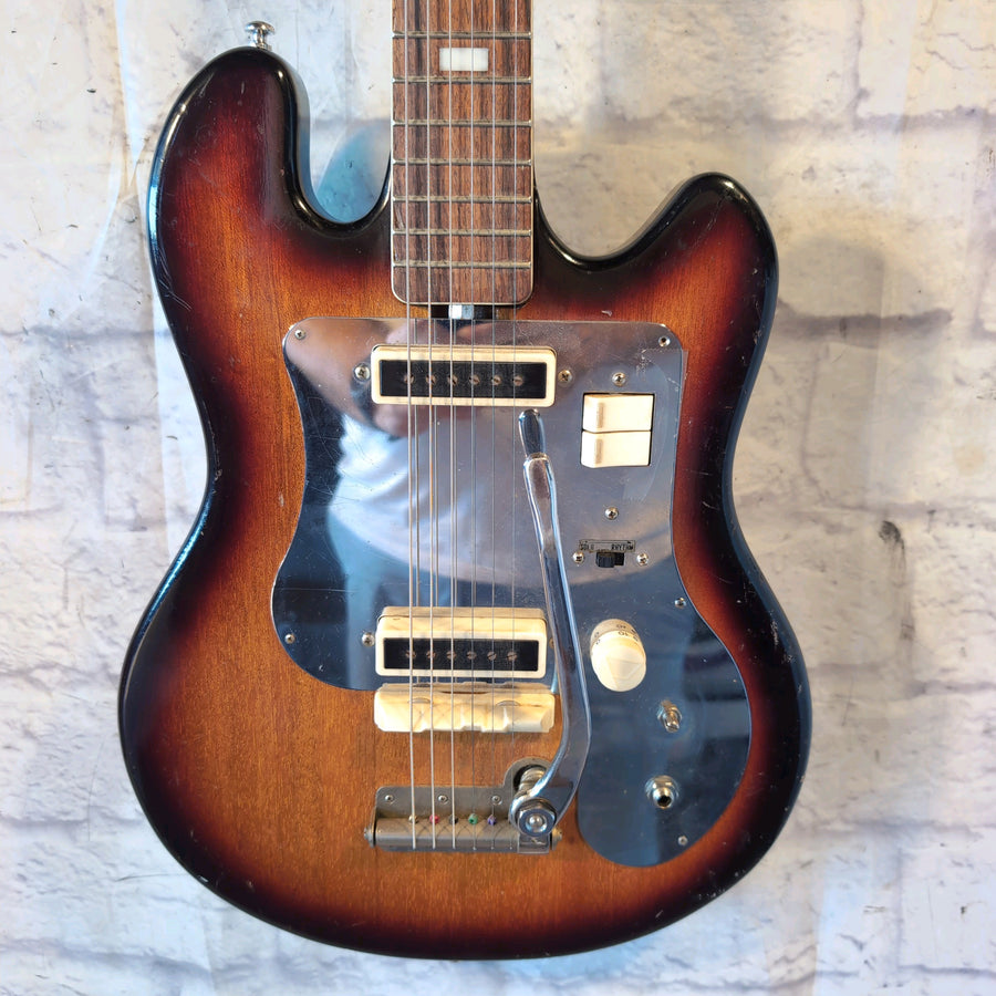 Vintage 1964 Guyatone Kent Lido 531 PROJECT Guitar Tobacco Burst w/ Chrome, MIJ