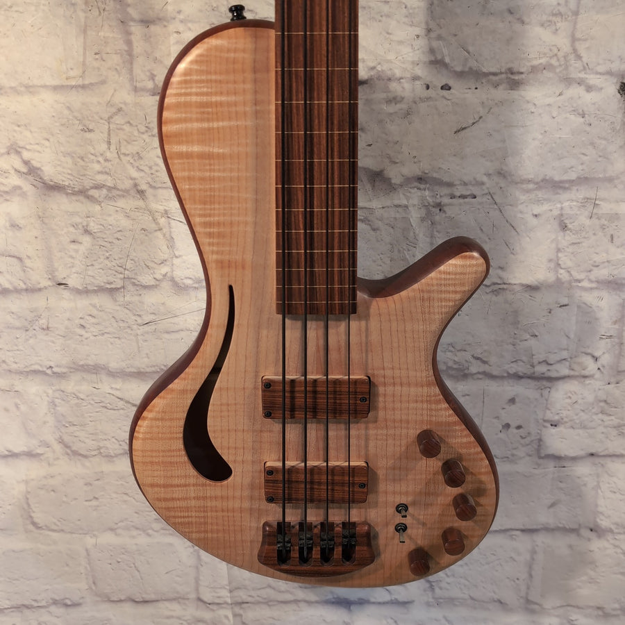 Adamovic Hollow33 4 String Fretless Bass - Active Glockenklang 3-Band, Haeussel Pickups