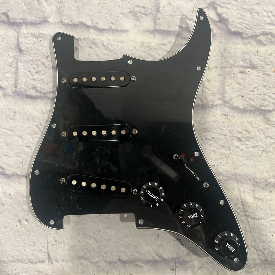Unknown SSS Black Strat Loaded Pickguard