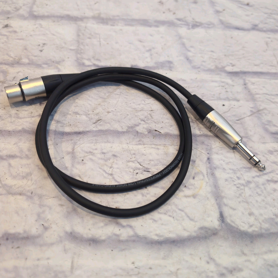 Hosa 3' XLR F to 1/4" TRS M Audio Cable