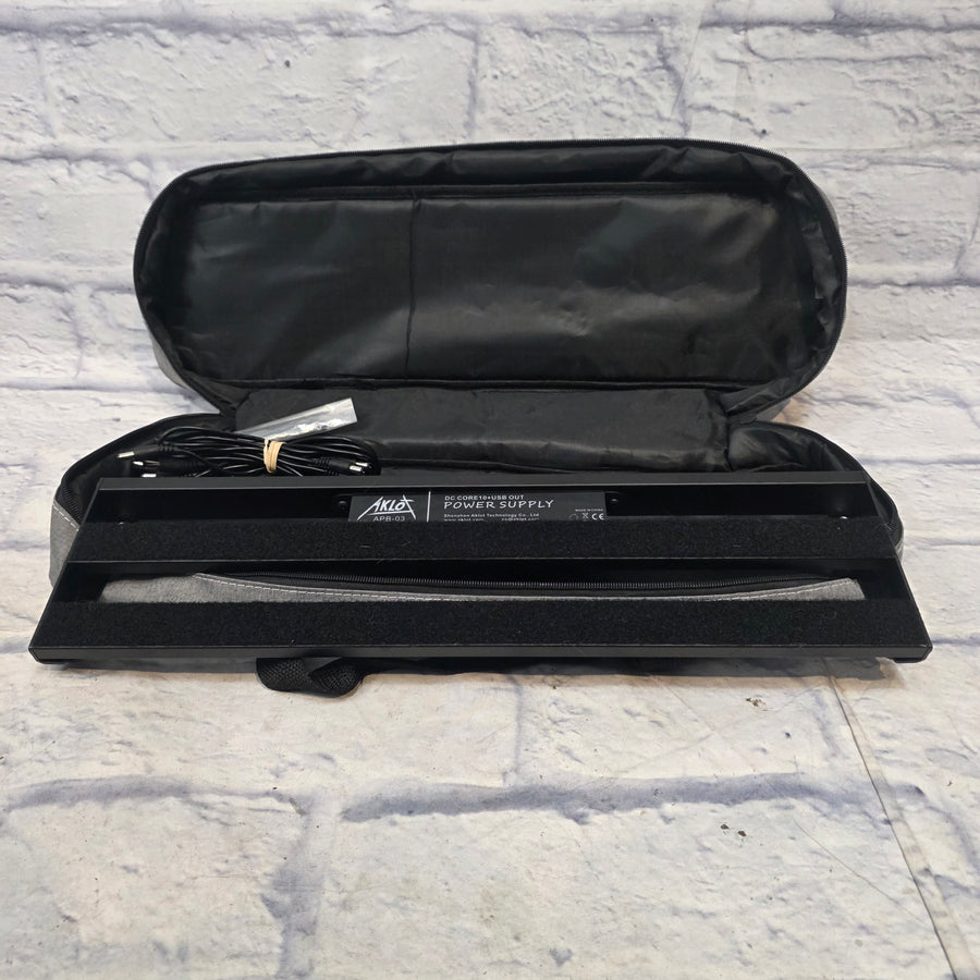 Aklot APB-03 Pedalboard 19" x 5" w/ Power Supply and 9v Cables