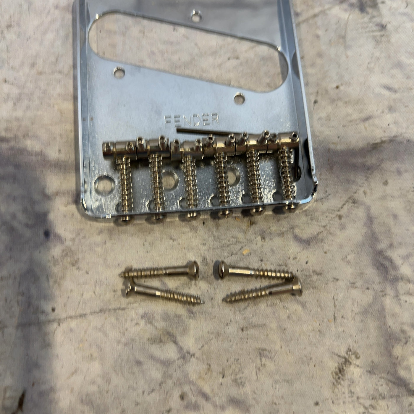 Fender 0990810000 Telecaster Bridge Assemble with Six Steel Saddles Bridge