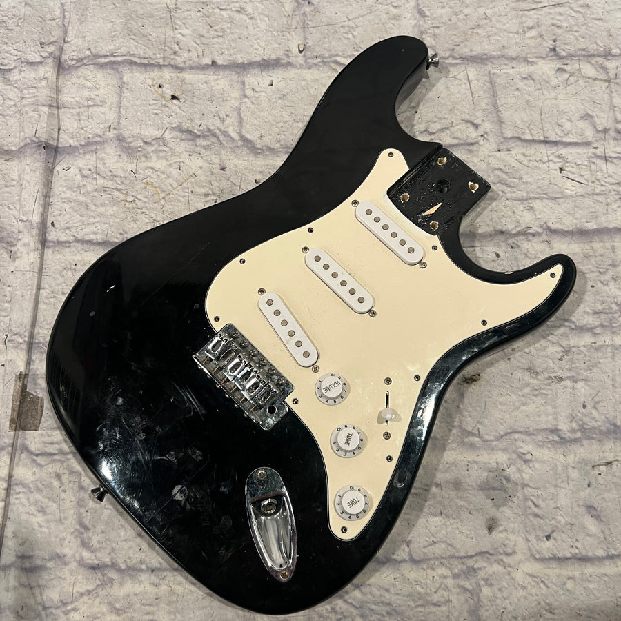 Unknown Black Strat Style Loaded Guitar Body