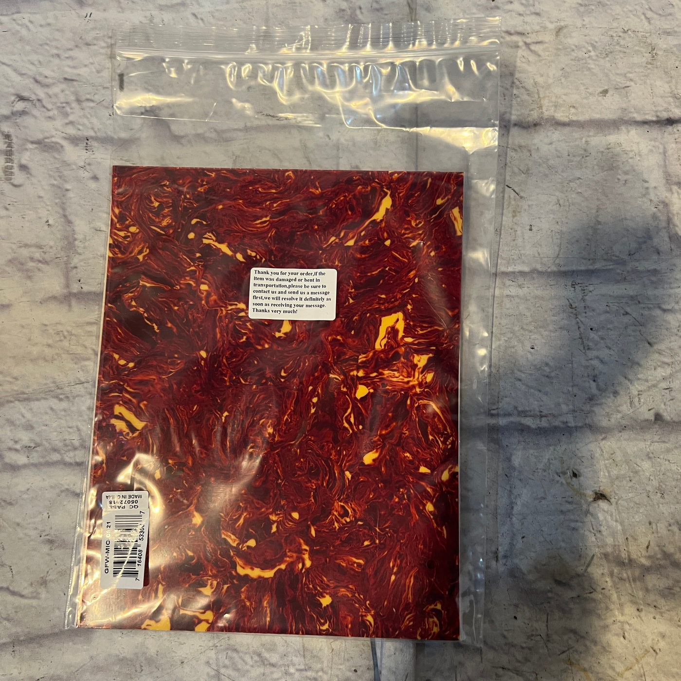 Unknown Sheet of Tortoise Acoustic Guitar Pickguard Material