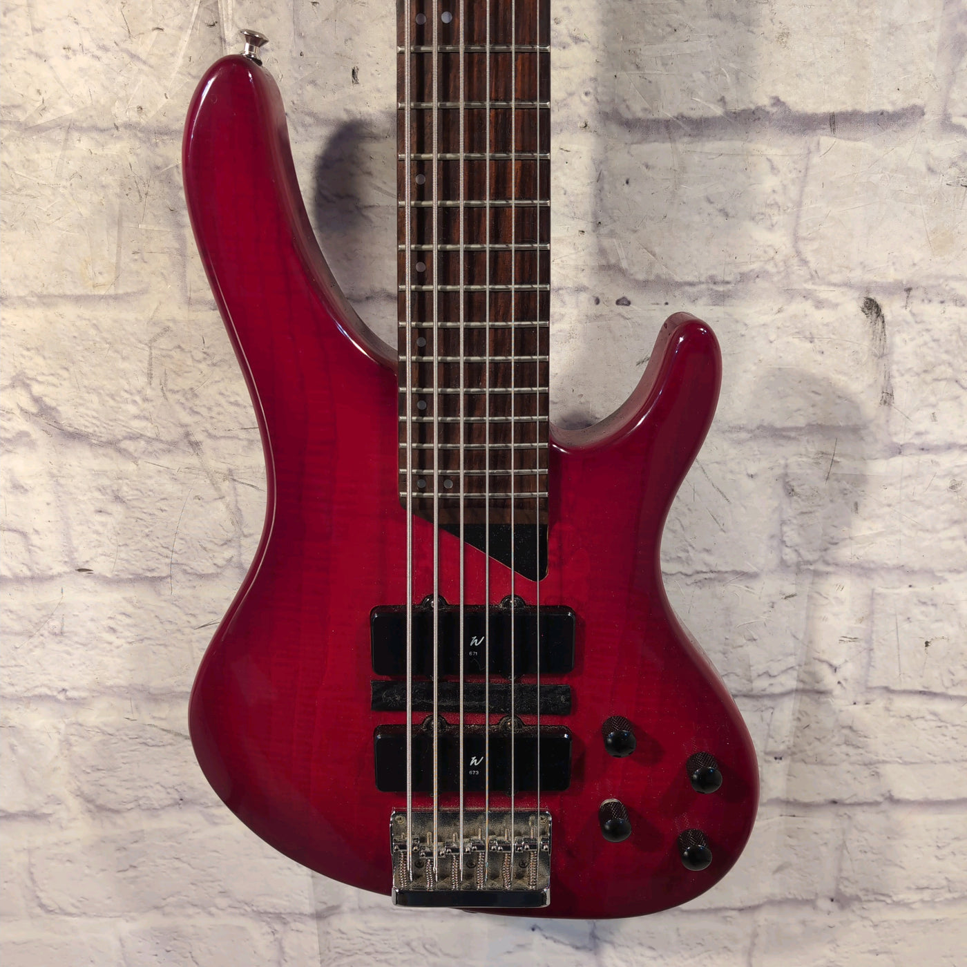 Washburn XB600 Bantam Series 6 String Bass Guitar Trans Red