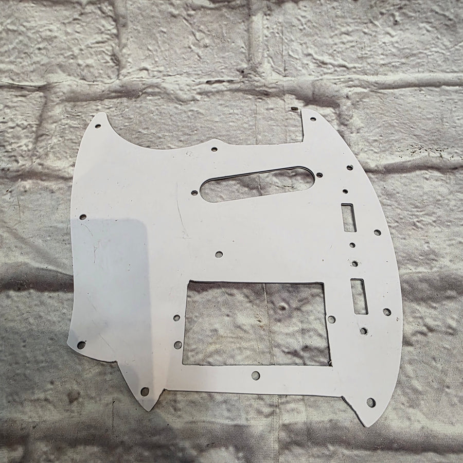 Unknown Fender Off-set Series Mustang Style Pickguard Ivory White Pickguard