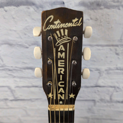 Continental American Vintage Parlor Guitar with US Flag Graphics