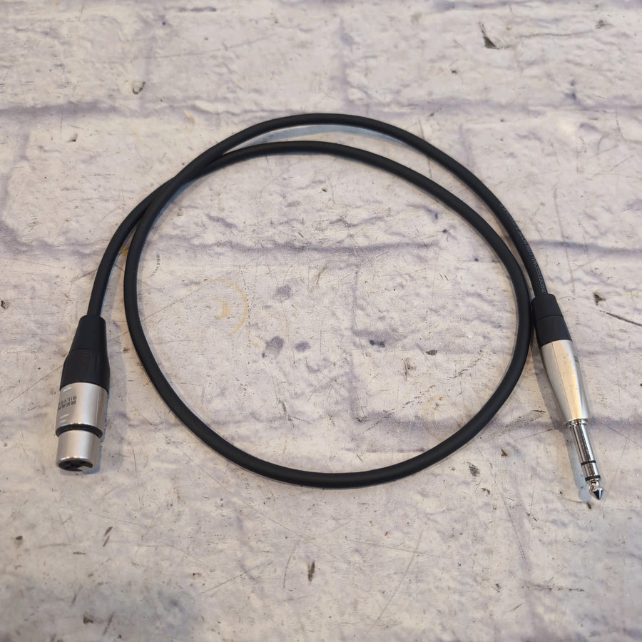 Proreck 3' 4-Channel XLR F to 1/4" TRS Snake