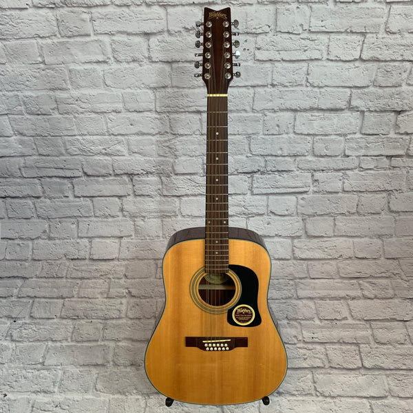 Washburn D12S-12 Twelve String Acoustic Dreadnought Guitar w/ Hard