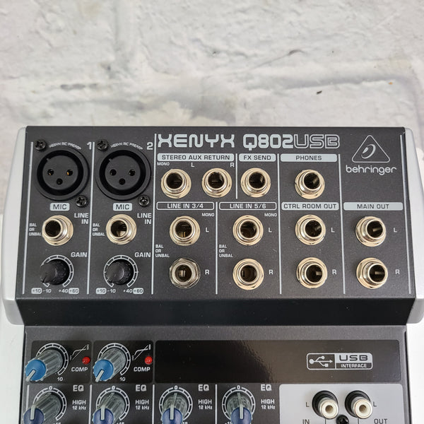 Behringer XENYX Q802USB 8-Input Mixer w/ USB - Evolution Music