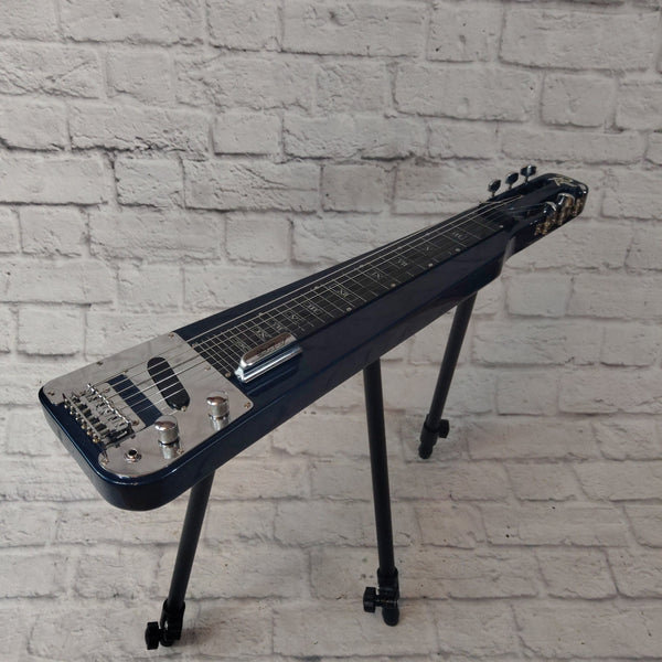 Rogue RLS-1 Lap Steel Guitar with Stand and Gig Bag Metallic Blue