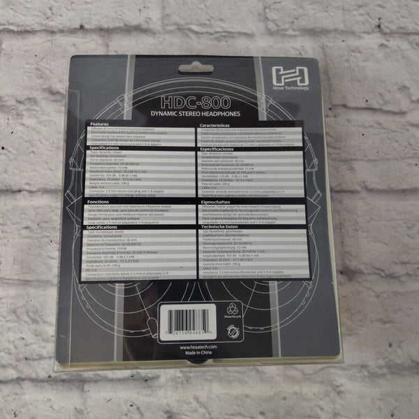 Hosa Tech HDC800 Dynamic Stereo Studio Headphones Evolution Music