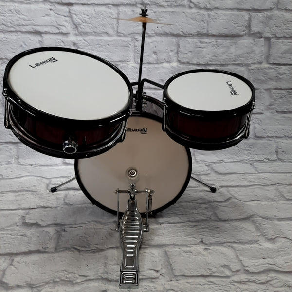 Legion 3pc Junior Drum Set Kit Red Evolution Music