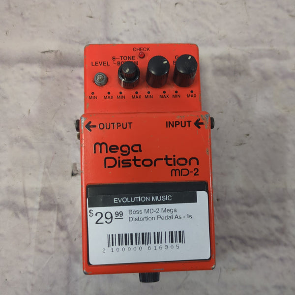 Boss MD-2 Mega Distortion Pedal As - Is - Evolution Music Boss MD-2 Mega Distortion Pedal As - Is - Evolution Music
