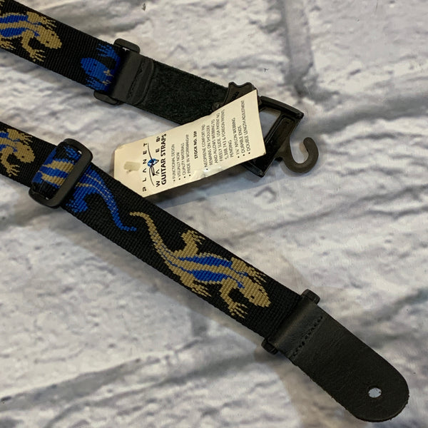 Planet Waves Nylon Blue & Tan Lizard Guitar Strap - Evolution Music