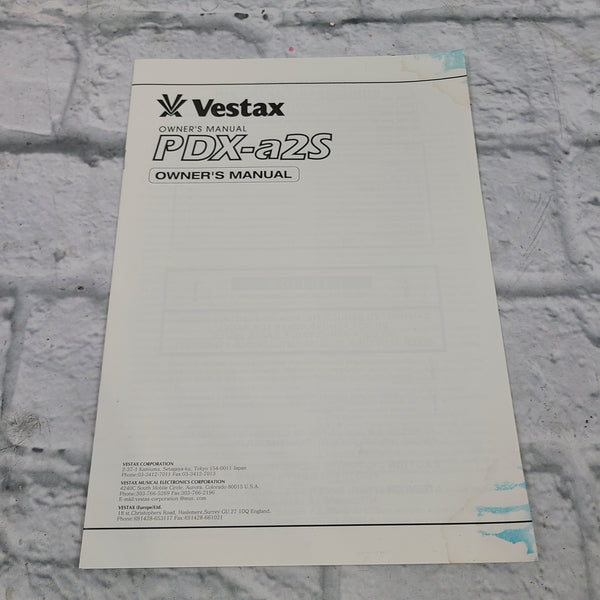 Vestax PDX-a2s Direct Drive Turntable Manual - Evolution Music