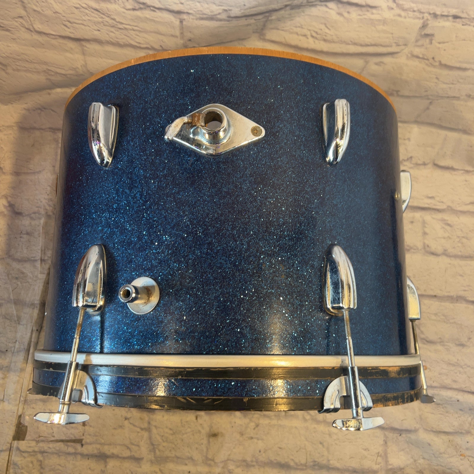 Unknown Vintage Japan Kick Drum Blue Sparkle