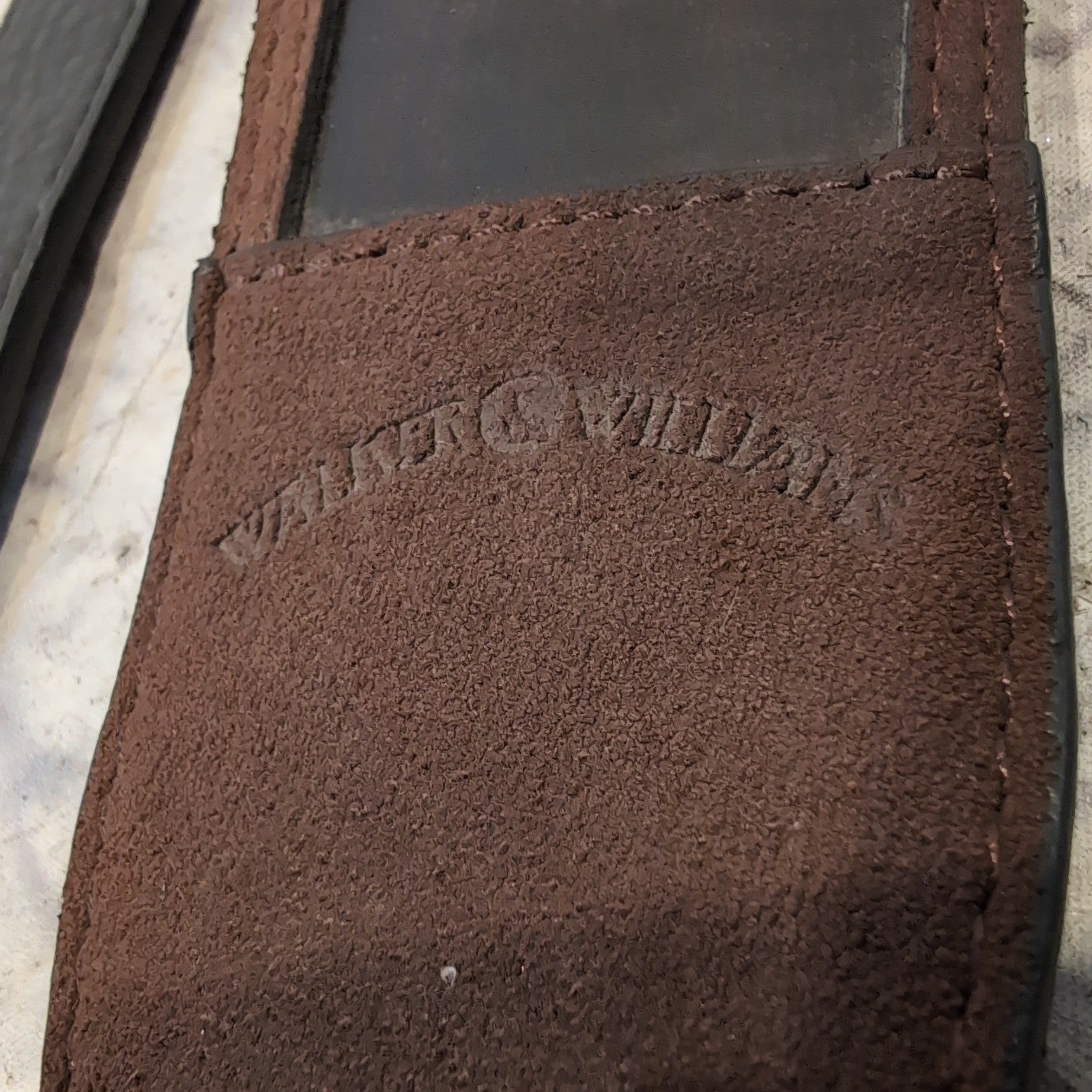 2.5" Walker & Williams Vintage Style Brown / Black Leather Concho Strap w/ Dunlop Strap Locks