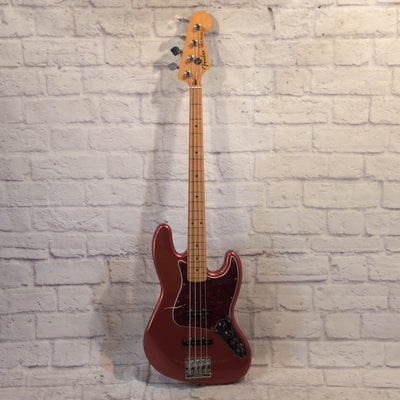 Fender Player Plus Active Jazz 4 String Bass with Maple Neck in Aged Candy Apple Red MIM