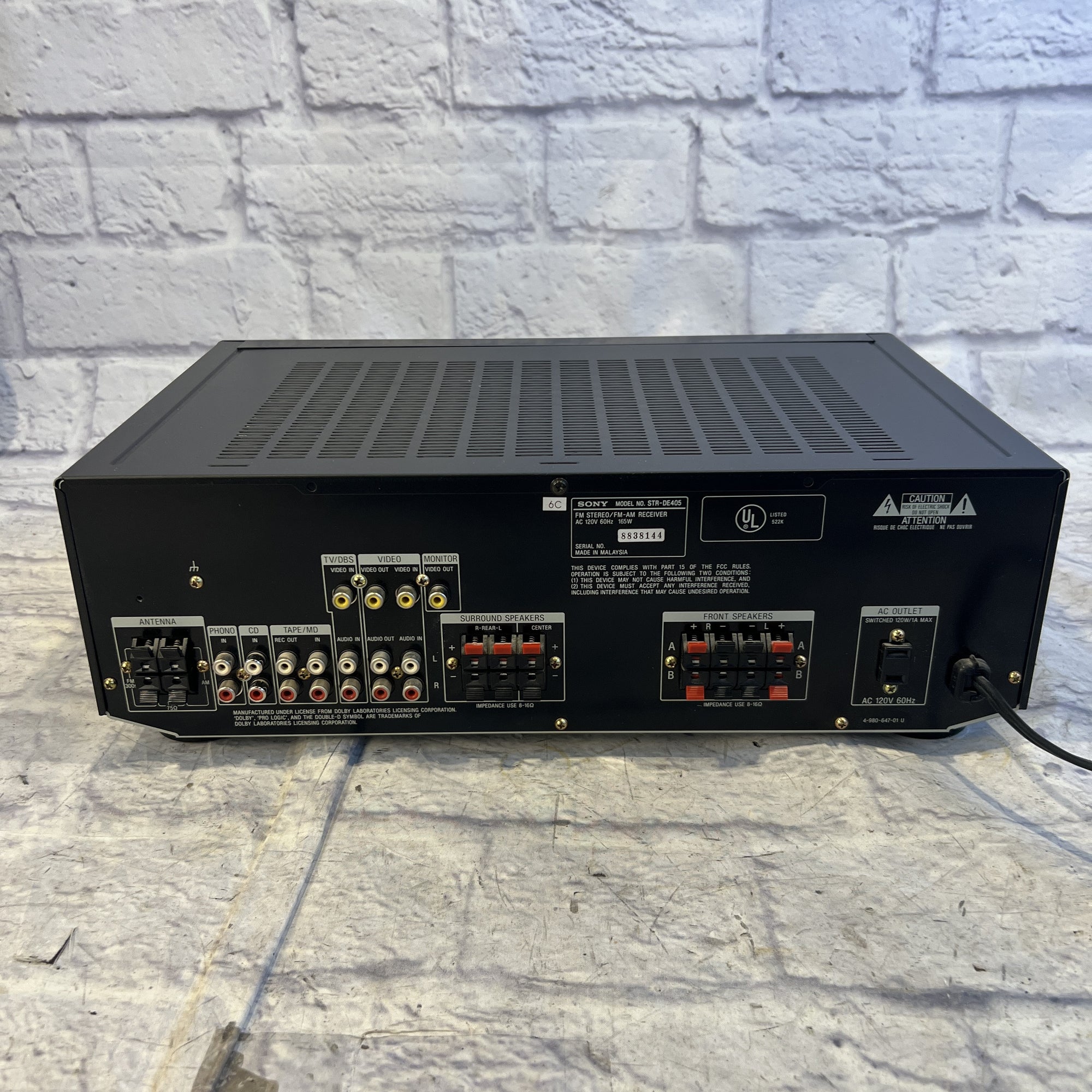 Sony STR-DE405 5.1 Channel 80 WPC Av Receiver