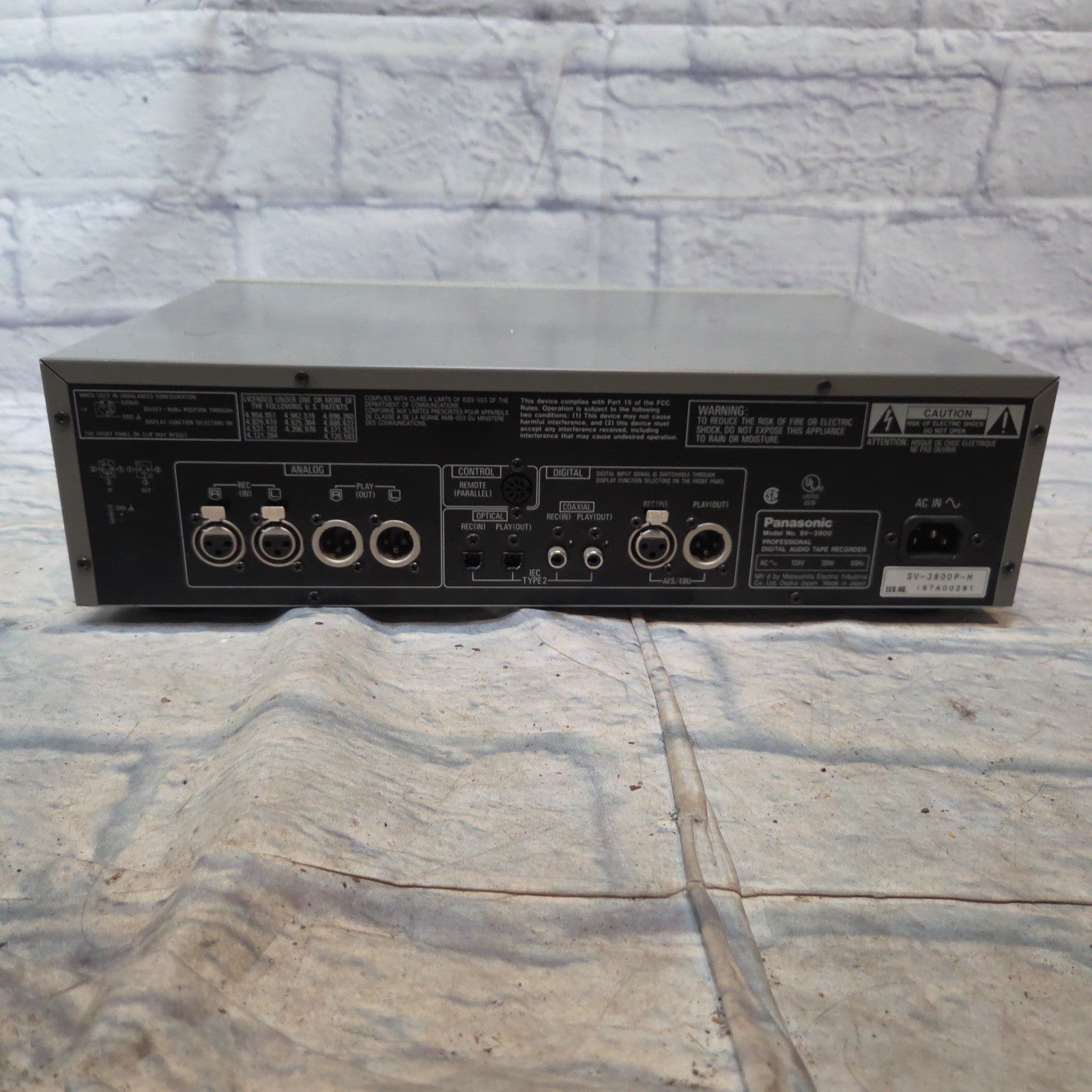 Panasonic SV-3800 DAT Player Digital Recorder