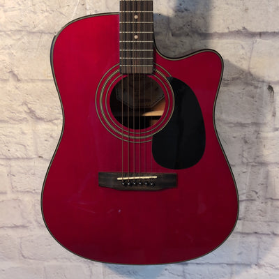 S101 Acoustic Guitar with Cutaway - Red