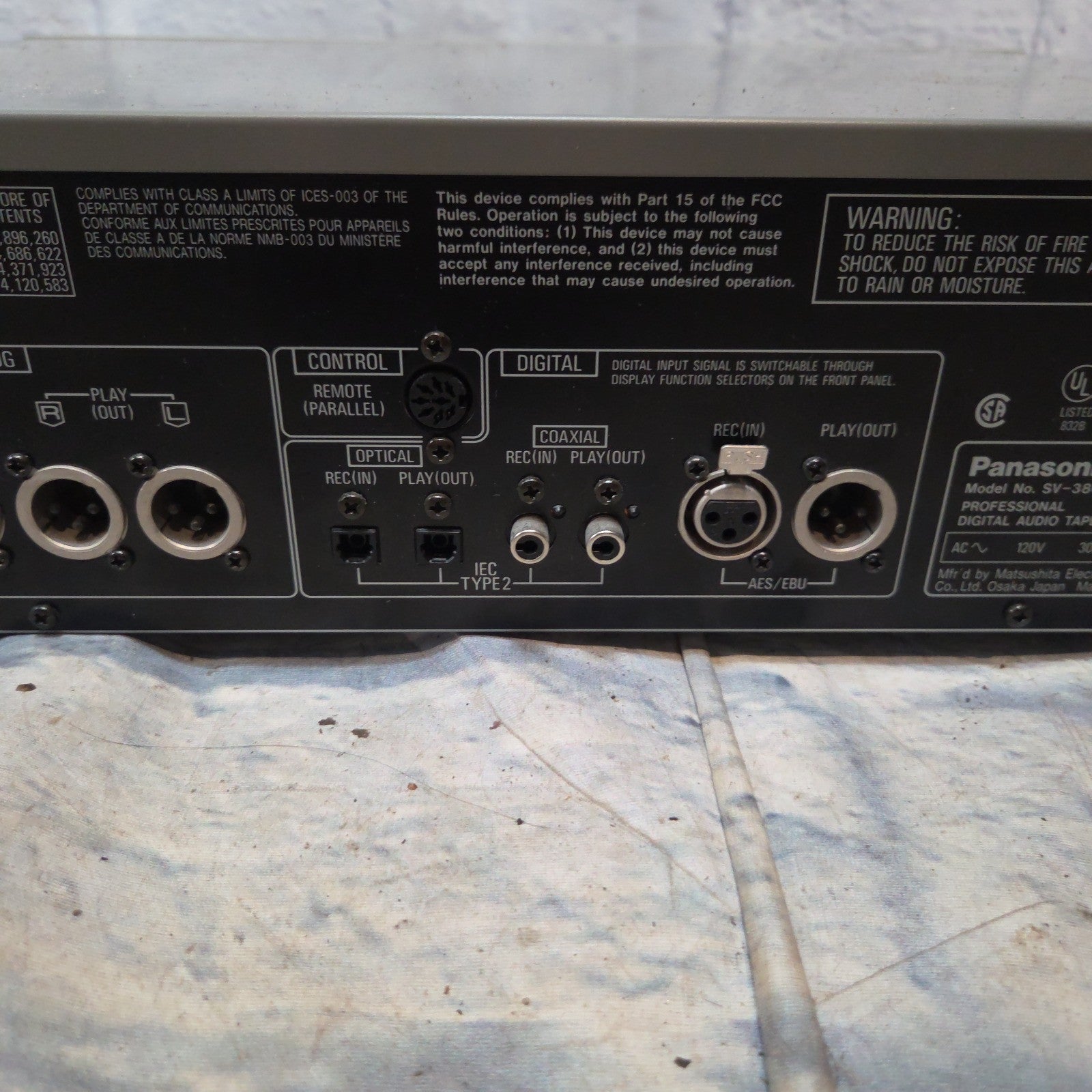 Panasonic SV-3800 DAT Player Digital Recorder