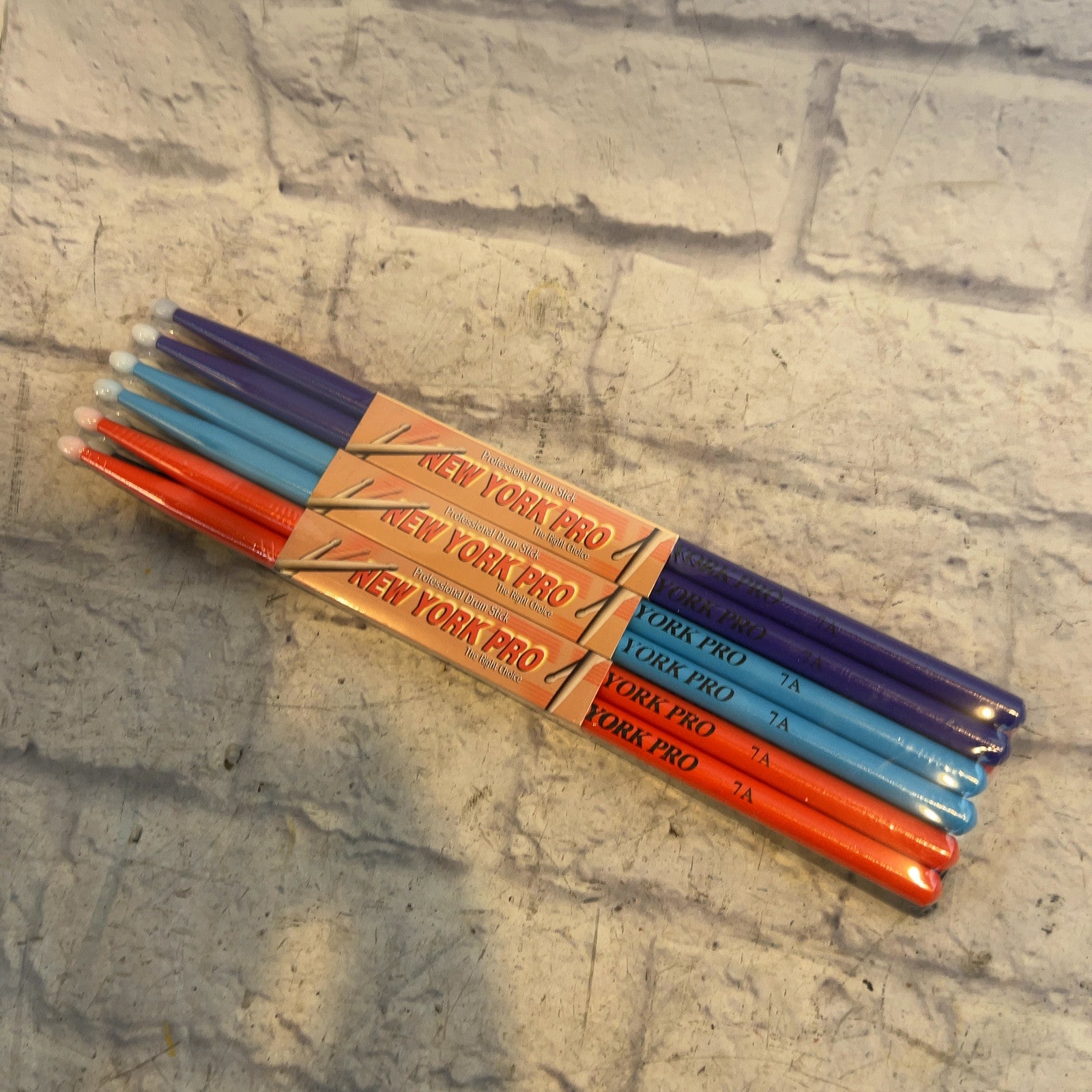 New York Pro 7A Colored Drum Stick Pack of 6
