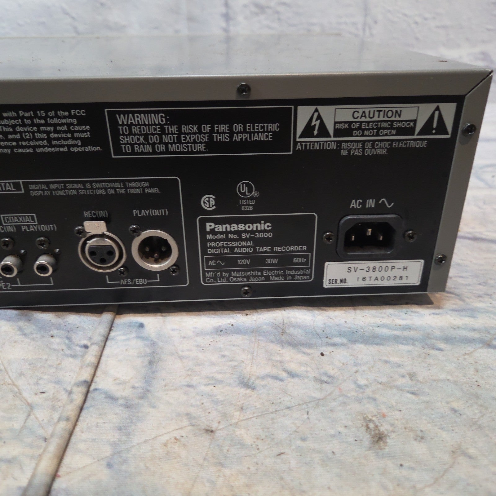 Panasonic SV-3800 DAT Player Digital Recorder