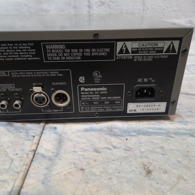 Panasonic SV-3800 DAT Player Digital Recorder
