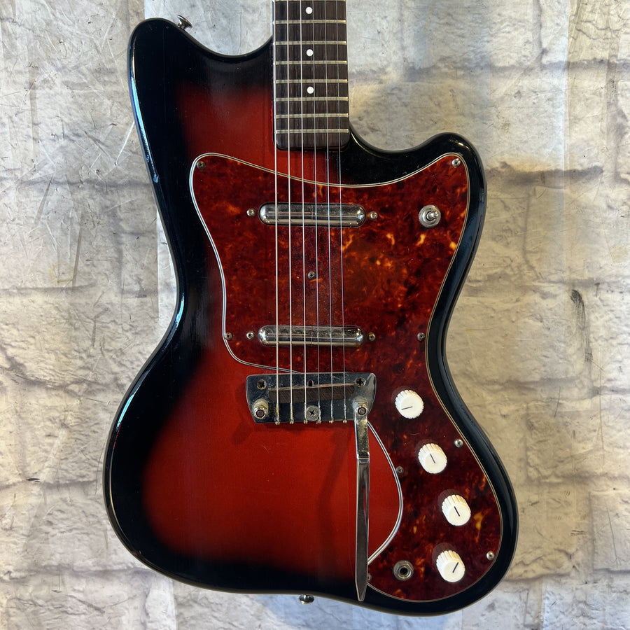 Silvertone Hornet Model 1450 Vintage Lipstick Guitar with Case