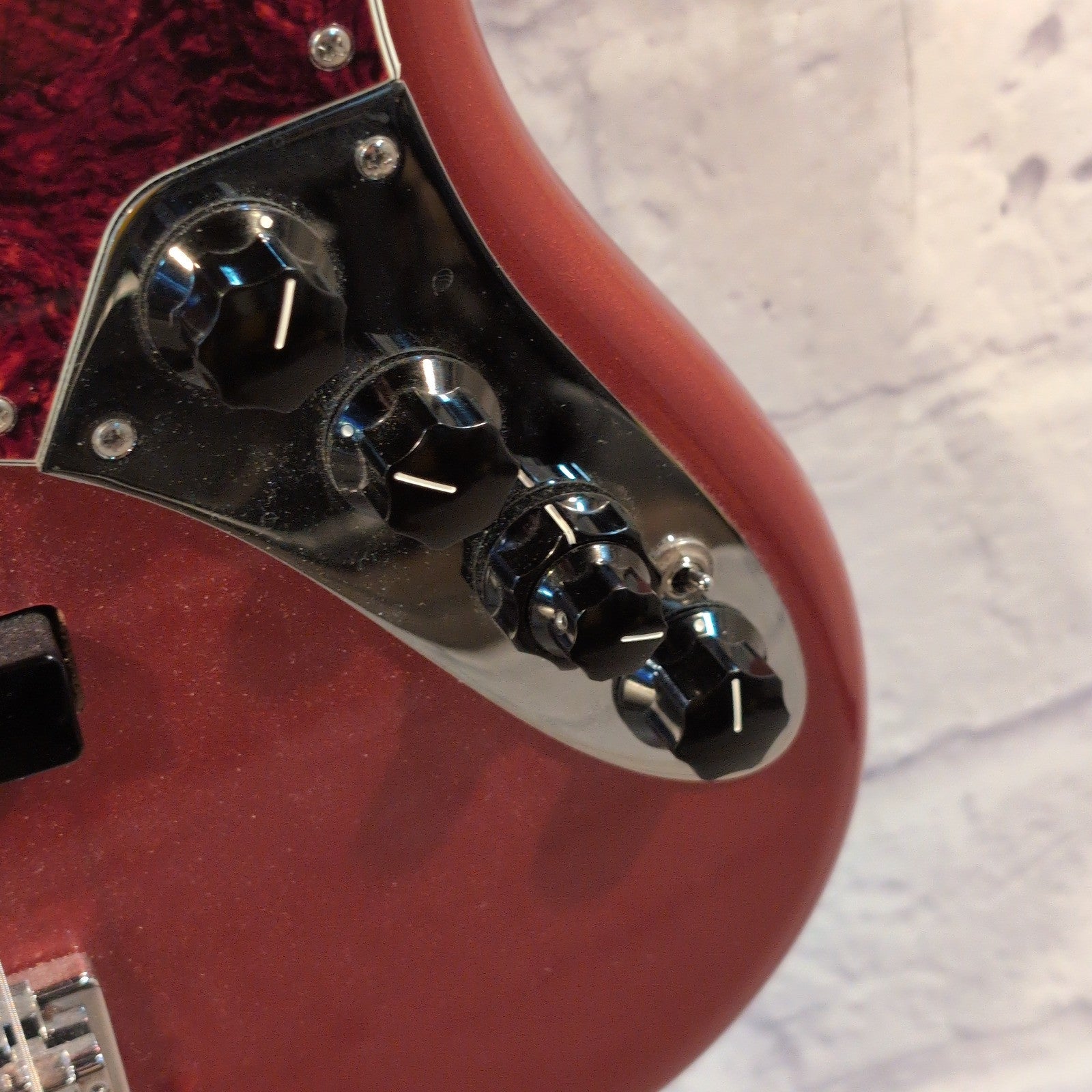 Fender Player Plus Active Jazz 4 String Bass with Maple Neck in Aged Candy Apple Red MIM