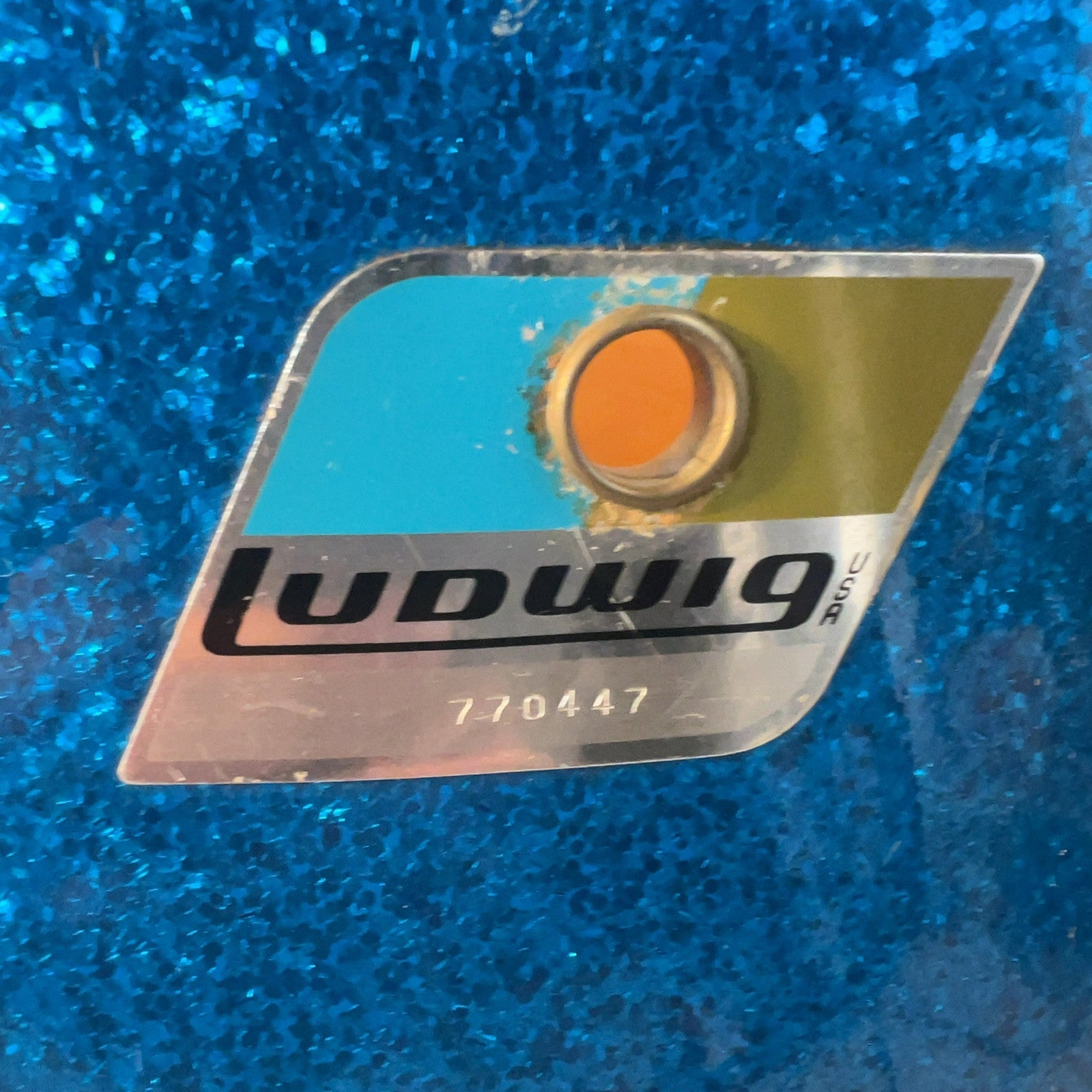 Ludwig 18x16 Vintage 1970 Blue Sparkle Floor Tom