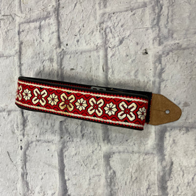 Ace Straps Vintage 1960s Red Greenwich Guitar Strap