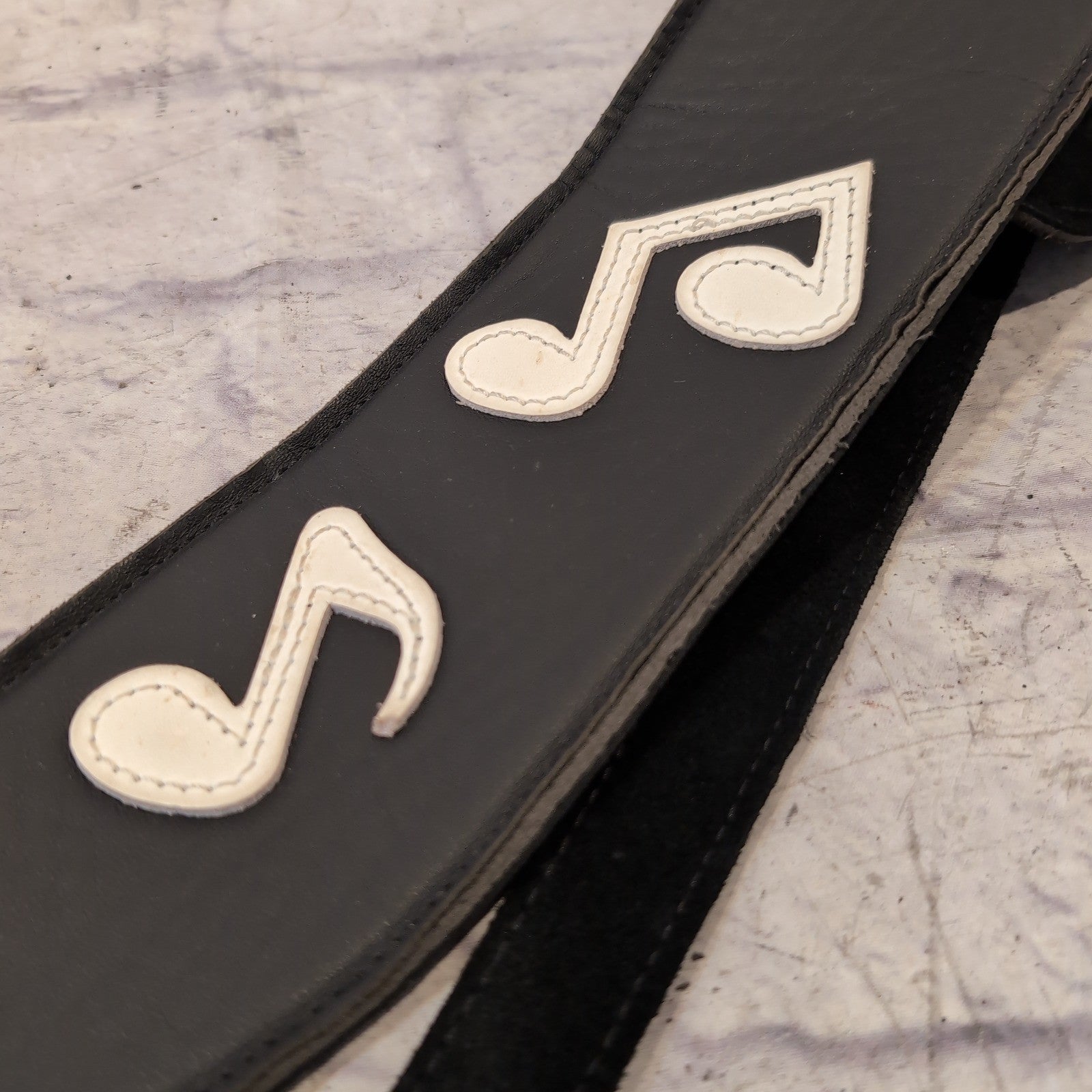 4" Music Notes SRV Stevie Ray Vaughn Strap w/ Dunlop Strap Locks