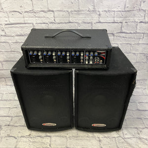 Harbinger HA-120 PA Setup 4 Channel Head and Speaker Pair