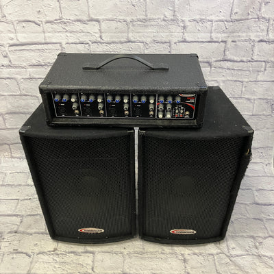 Harbinger HA-120 PA Setup 4 Channel Head and Speaker Pair