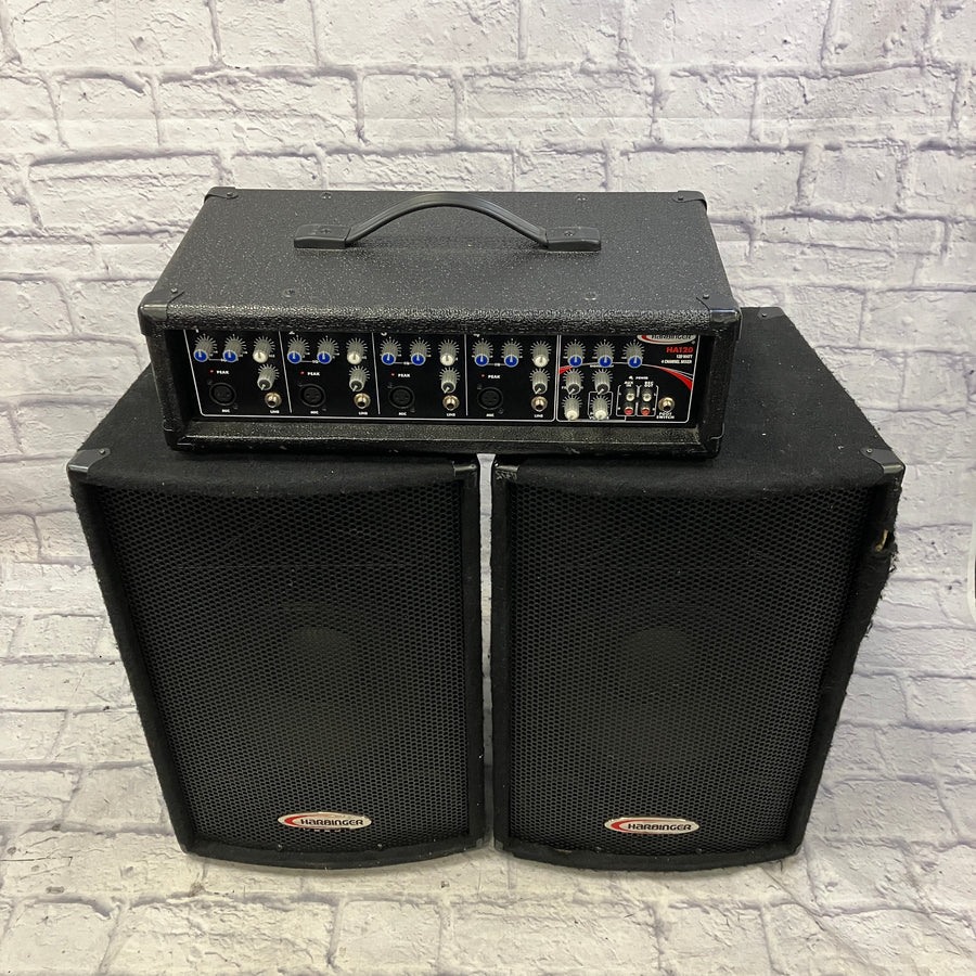 Harbinger HA-120 PA Setup 4 Channel Head and Speaker Pair