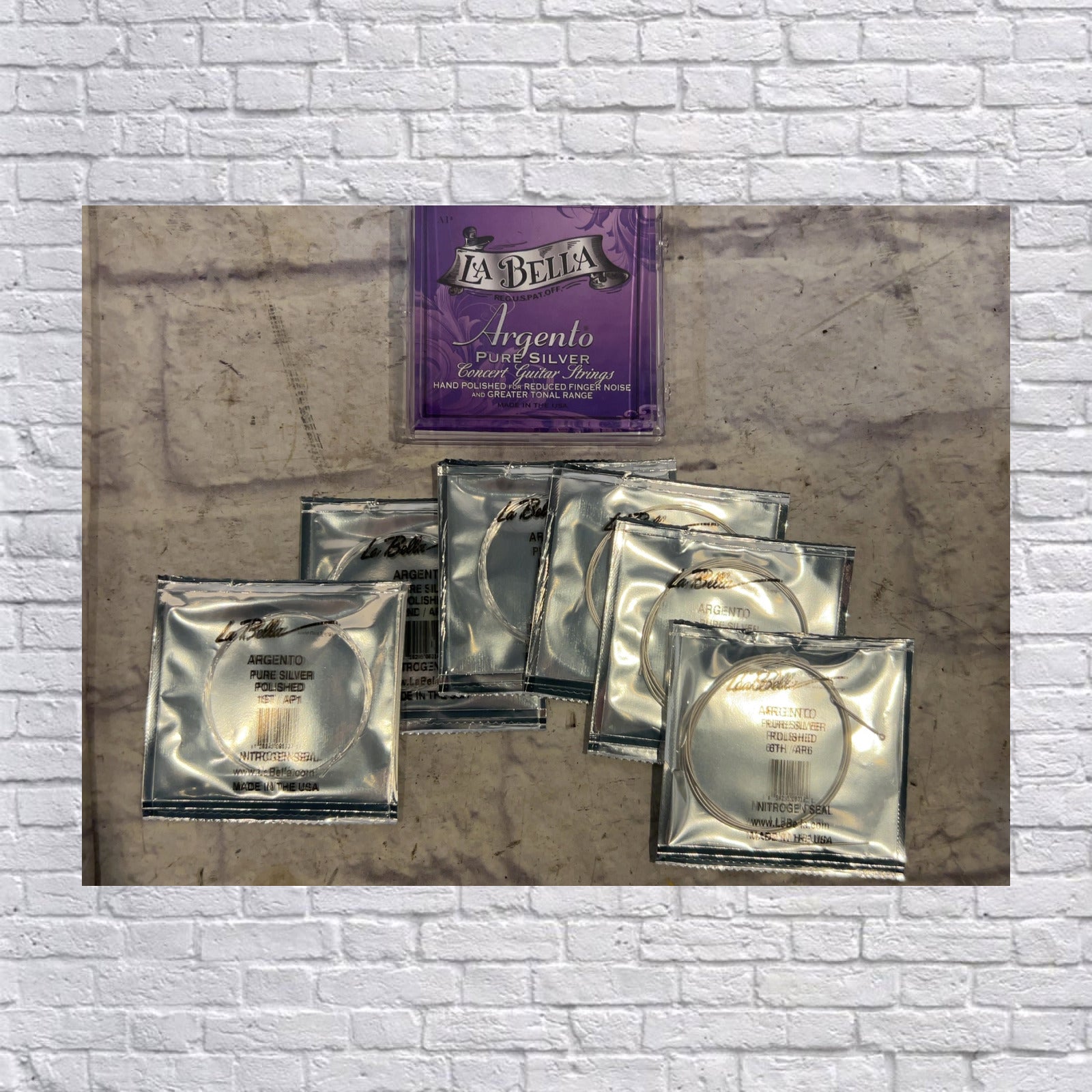 La Bella Pure Silver Hand Polished AP Guitar Strings, Full Set