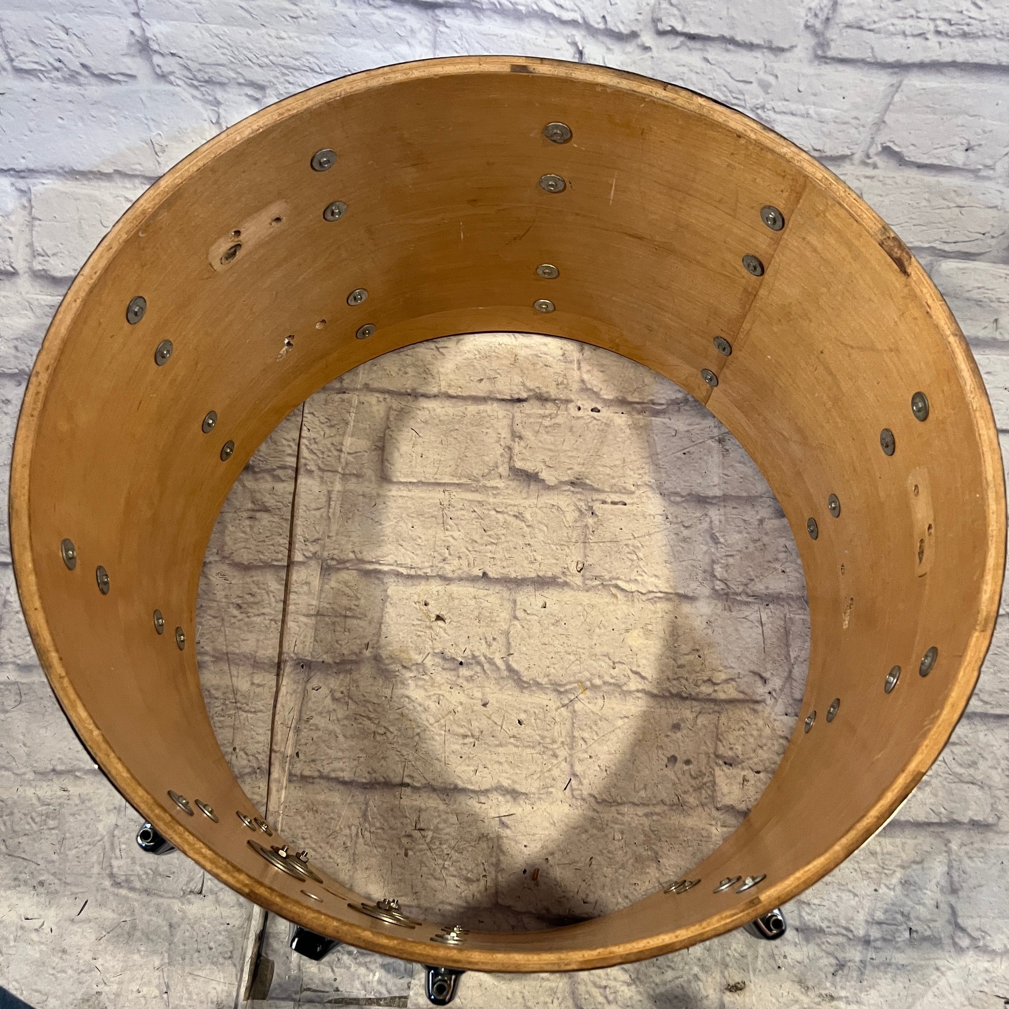 Slingerland 1970s 22 Kick Drum Shell Chrome Over Wood
