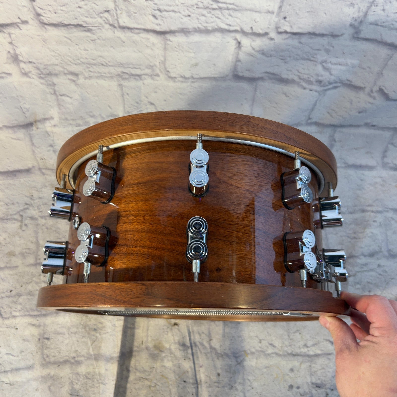 PDP Pacific Drums & Percussion 14x6.5 Maple Walnut Snare Drum with Wood Hoops