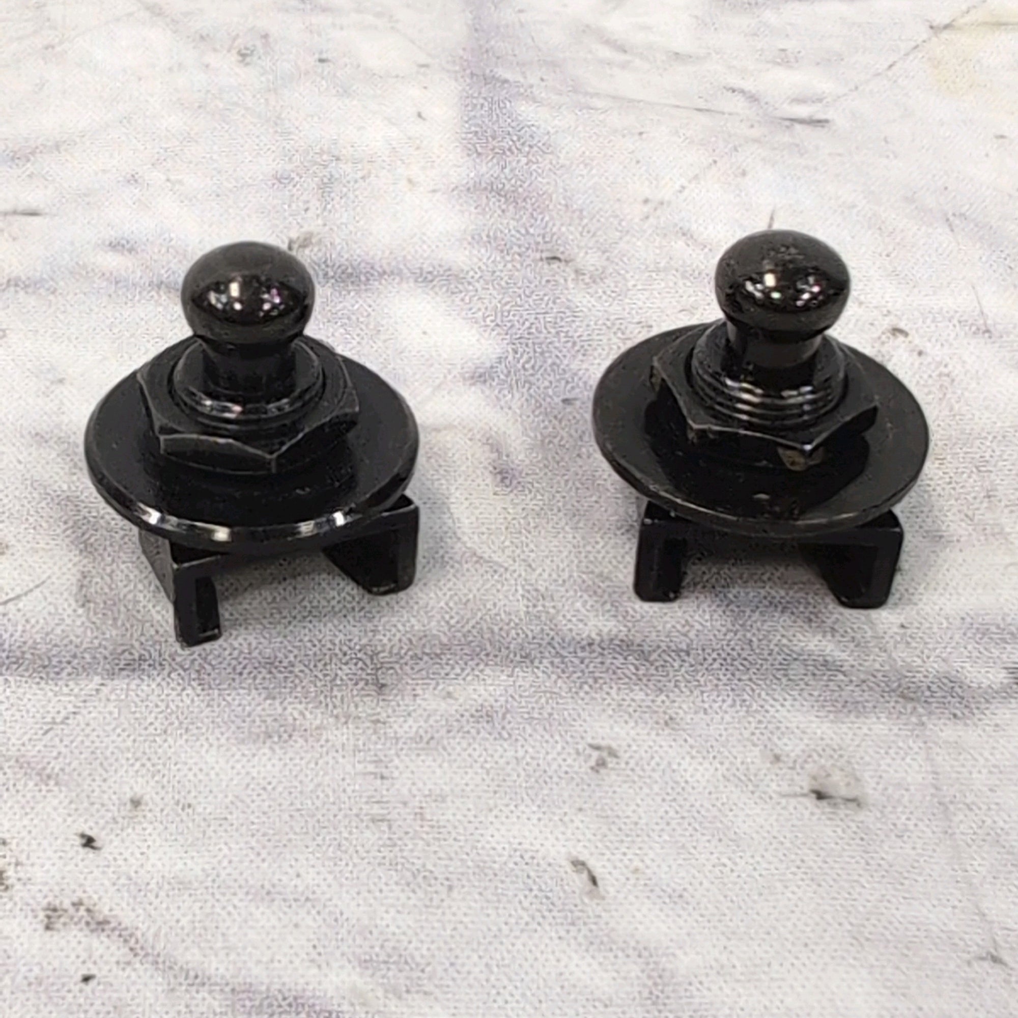 Schaller Black Security Strap Locks / No Buttons (Pair)