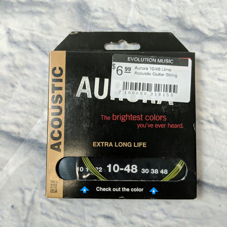 Aurora 10/48 Lime Acoustic Guitar String