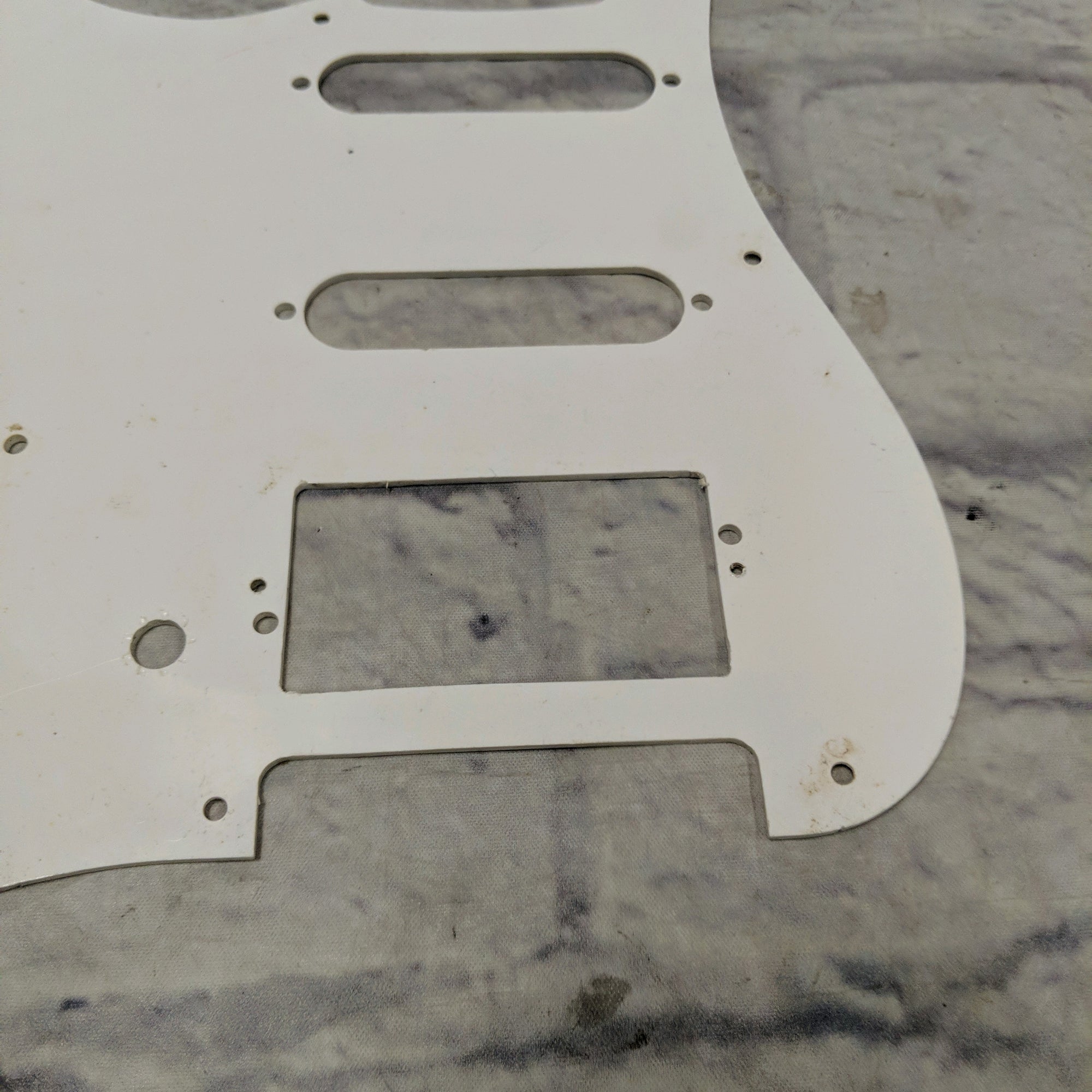 Unknown Flat White Strat 11 Hole Pickguard Pickguard