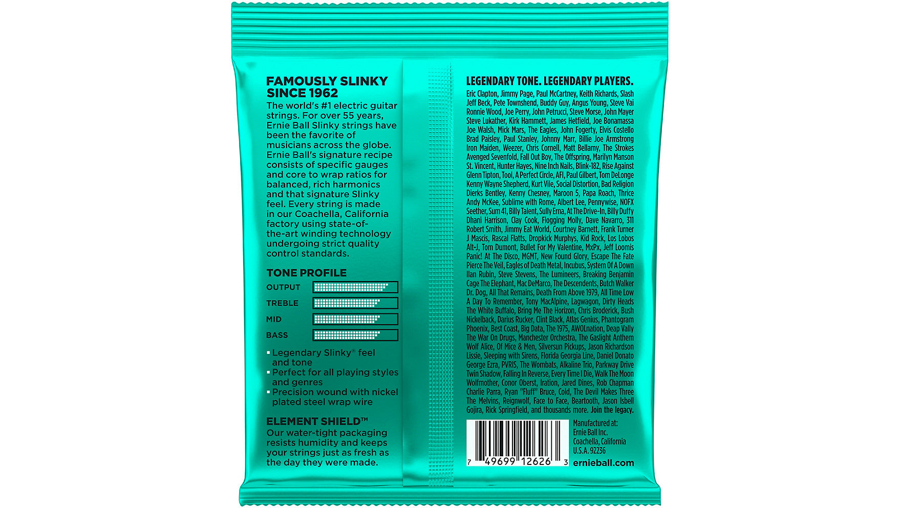 Ernie Ball EB2626 Not Even Slinky Electric Guitar Strings 12 - 56