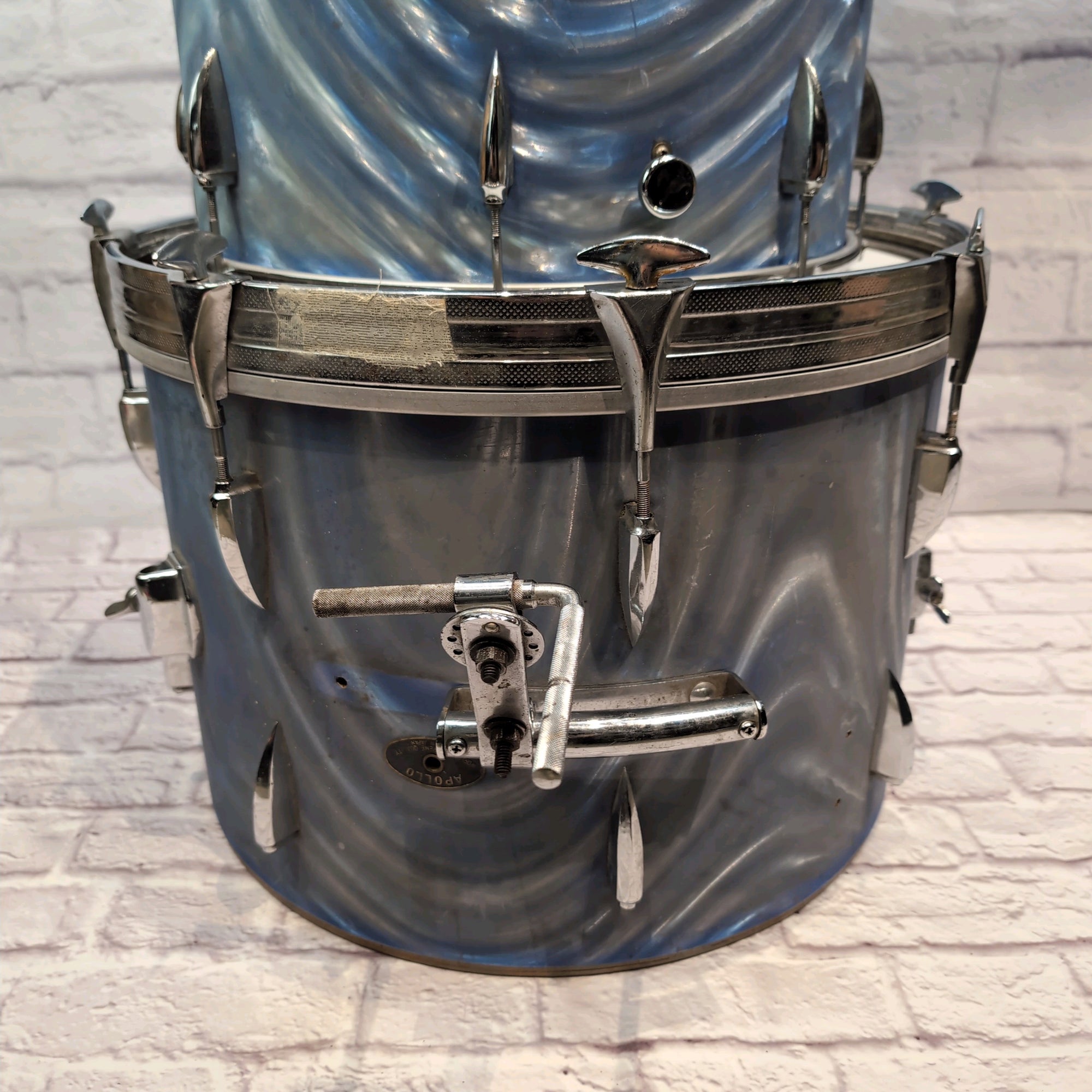 Vintage Apollo MIJ 4pc Stencil Drum Kit - 20 / 16 / 14 / 13 - Blue Satin Flame