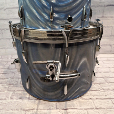 Vintage Apollo MIJ 4pc Stencil Drum Kit - 20 / 16 / 14 / 13 - Blue Satin Flame