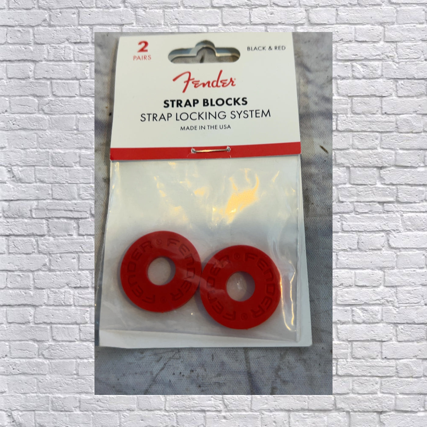 Fender Strap Blocks Red