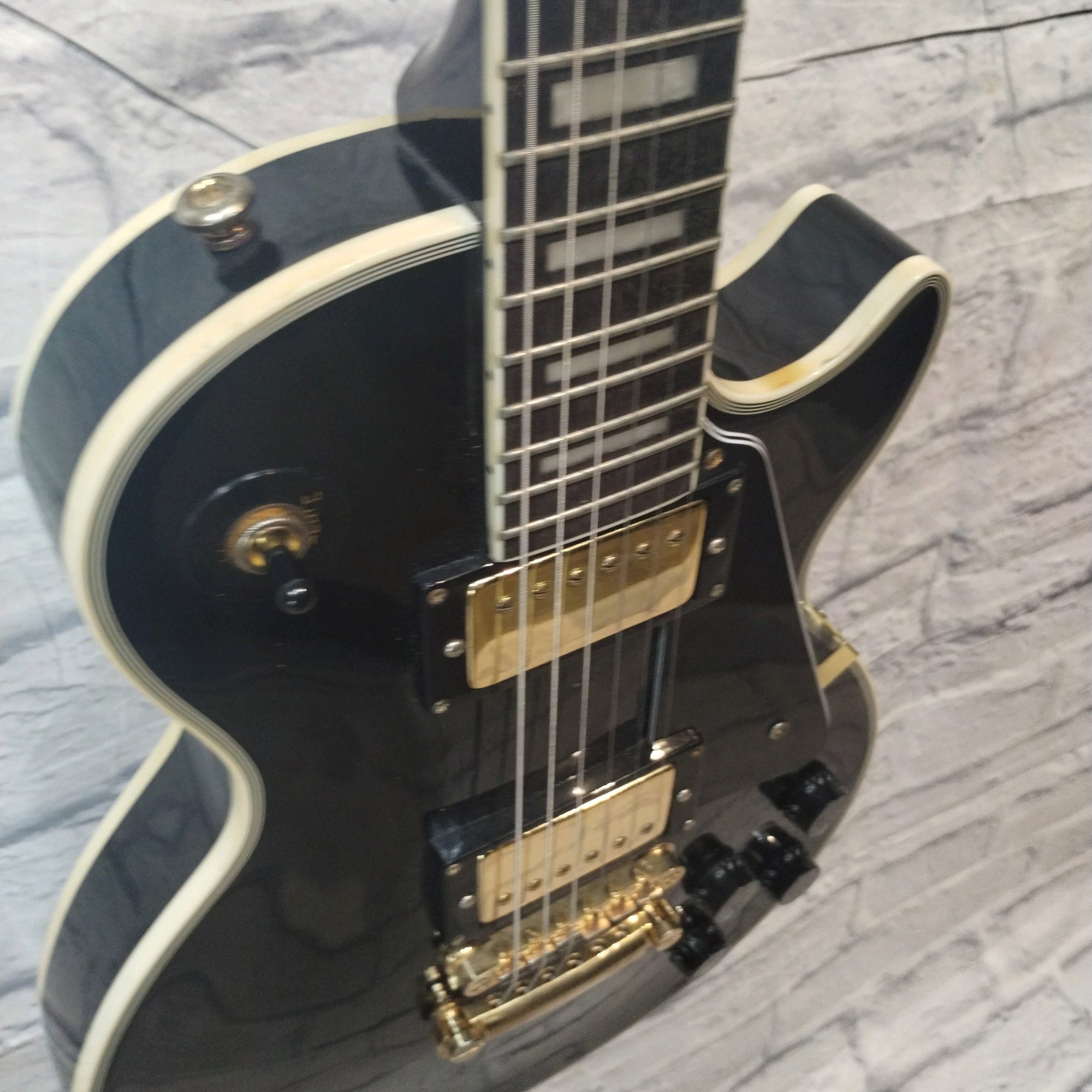 Unknown Ebony Les Paul Custom Style Guitar