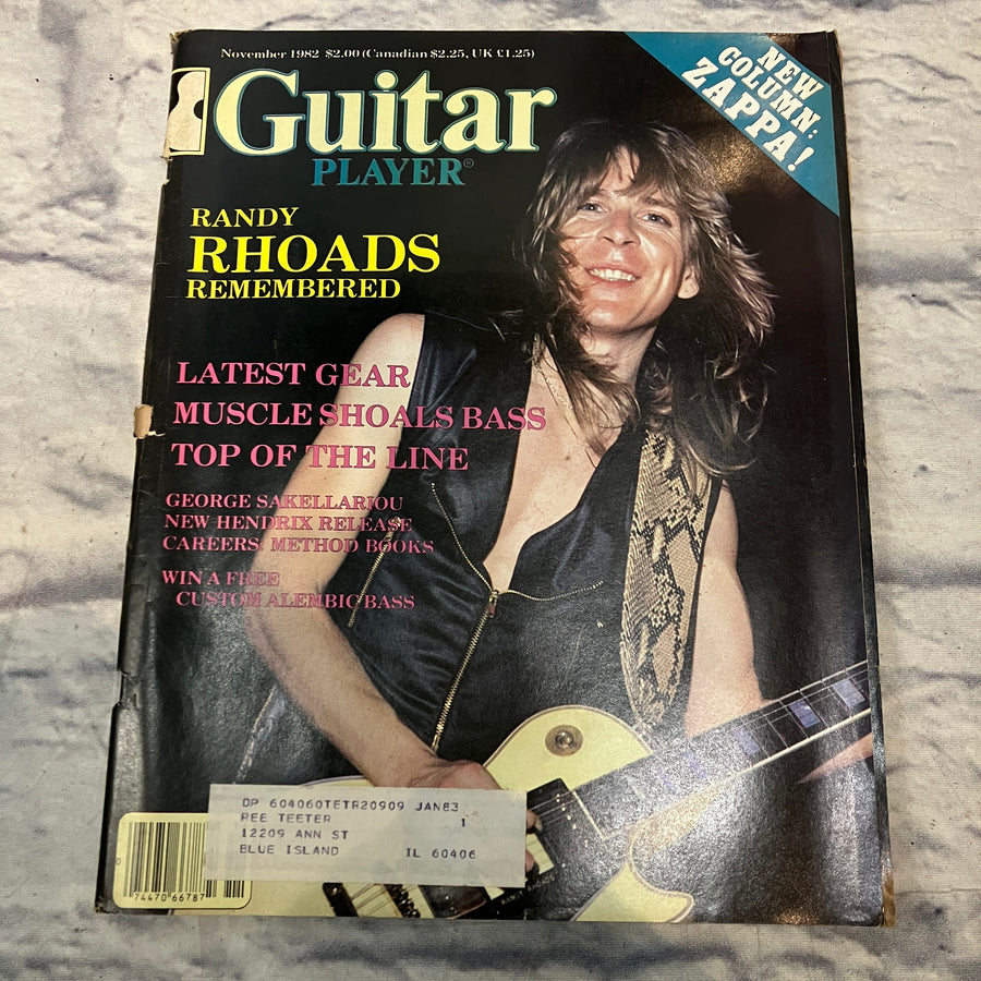 Guitar Player Novermber 1982 "Randy Rhoads Remembered" - Vintage Guitar Magazine